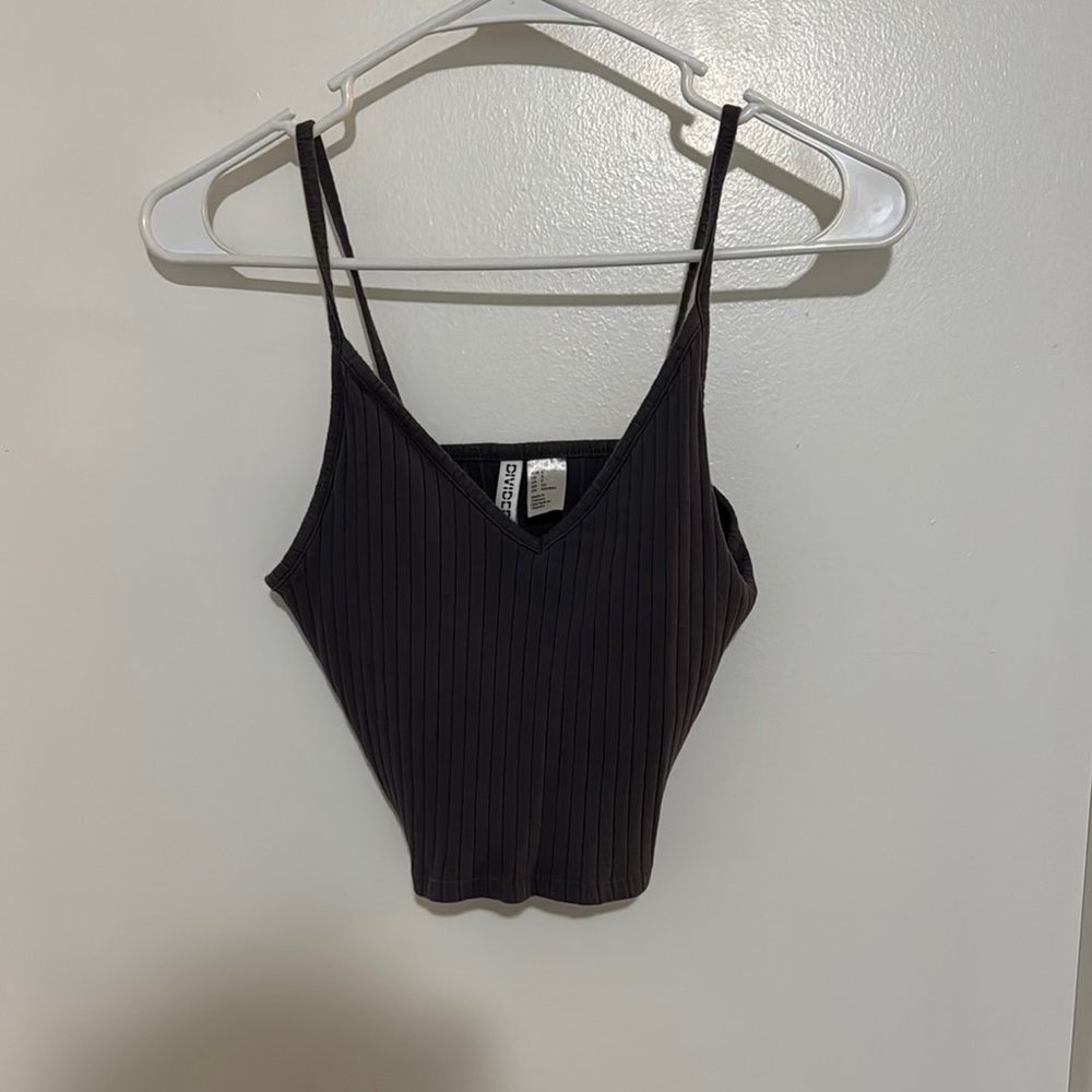 Grey Ribbed Camisole Top